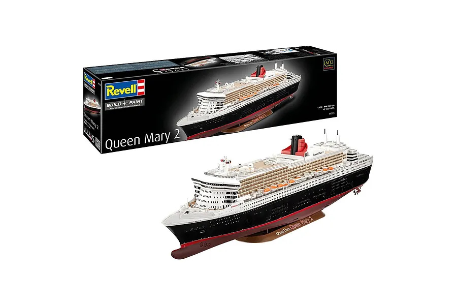 Revell 1/400 Queen Mary 2 Ocean Liner Scaled Plastic Model Kit image 148363