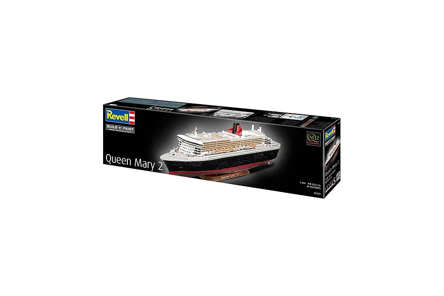 Revell 1/400 Queen Mary 2 Ocean Liner Scaled Plastic Model Kit image 148366