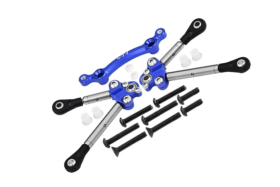 GPM Titanium Front Tie Rods w/ Blue Aluminium Stabiliser 3Pcs image 1
