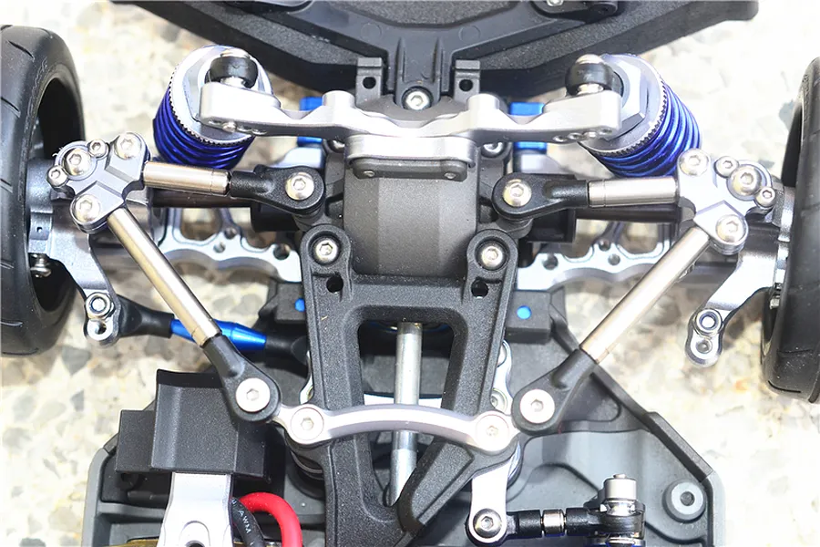 GPM Titanium Front Tie Rods w/ Blue Aluminium Stabiliser 3Pcs image 2