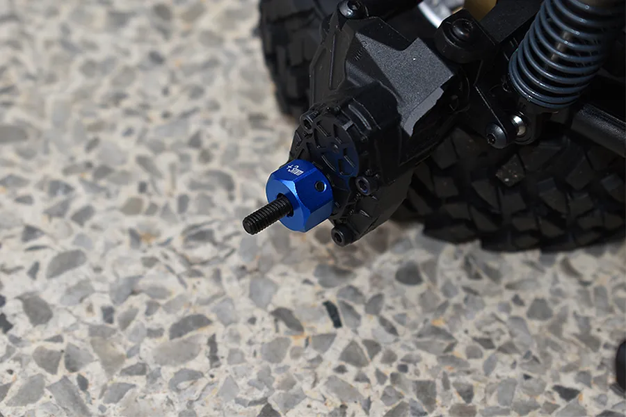 GPM Black Aluminium SCX10 III &amp;amp; Capra 12mm Wheel Hex +3mm Adapters 4Pcs w/ Pin &amp;amp; Spacers image 148553
