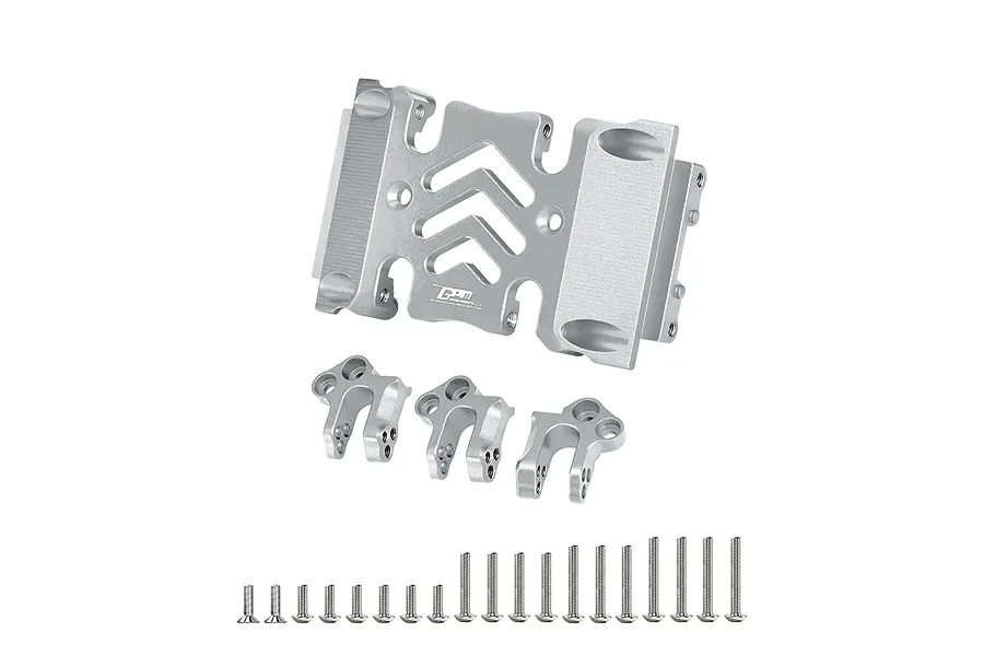 GPM Silver Aluminium Centre Gear Box Skid Plate &amp;amp; Mount Set image 148587