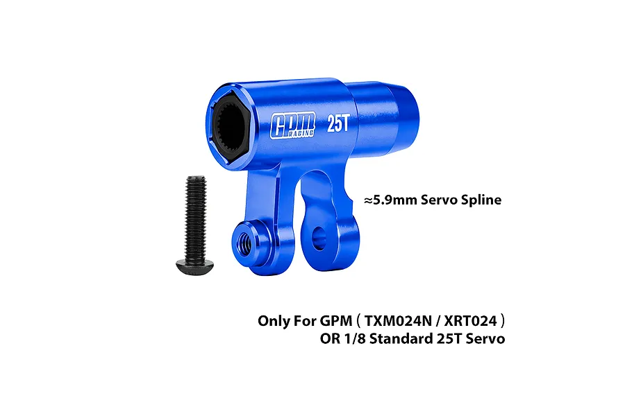 GPM Aluminium 25T Standard Servo Horn Mount Set - Blue image 1