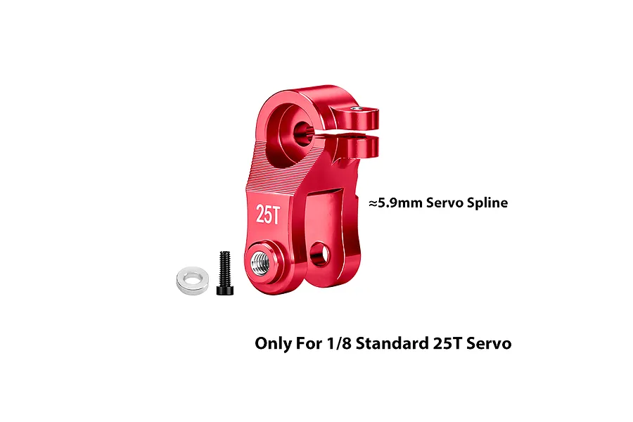 GPM Red Aluminium 25T Servo Horn image 148635