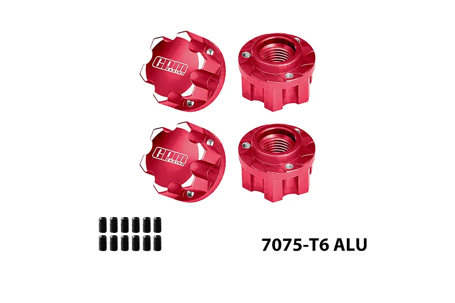 GPM Aluminium 17mm Serrated Wheel Nuts 4Pcs - Red image 148726