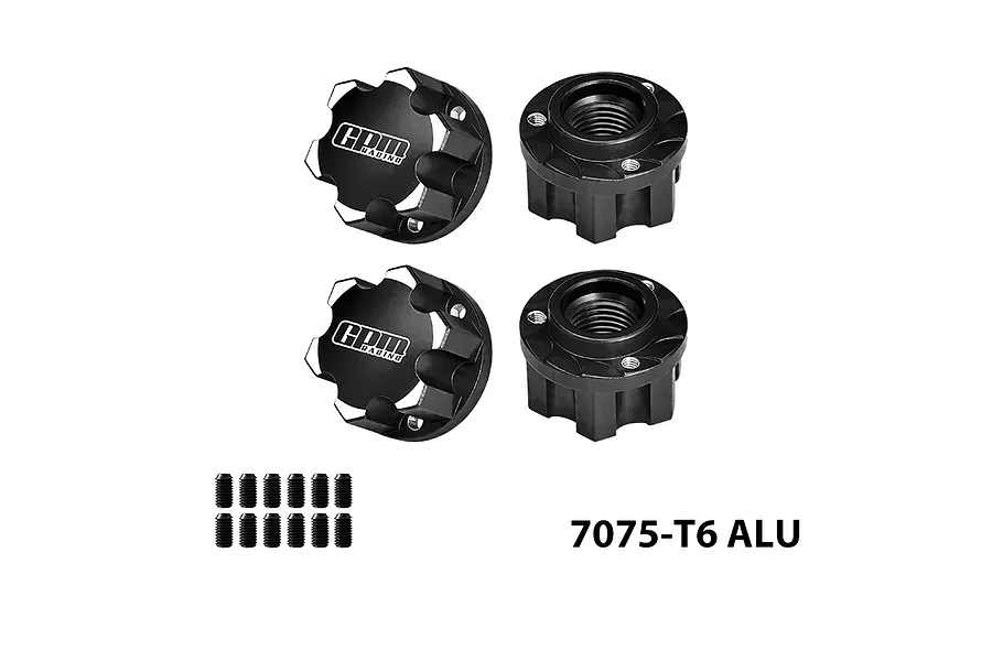 GPM Aluminium 17mm Serrated Wheel Nuts 4Pcs - Black image 148730