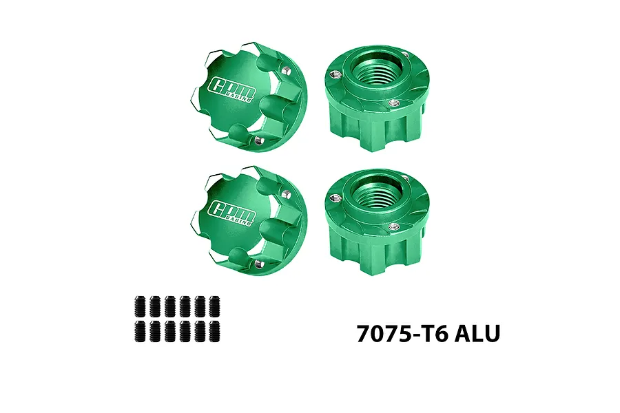 GPM Aluminium 17mm Serrated Wheel Nuts 4Pcs - Green image 148742