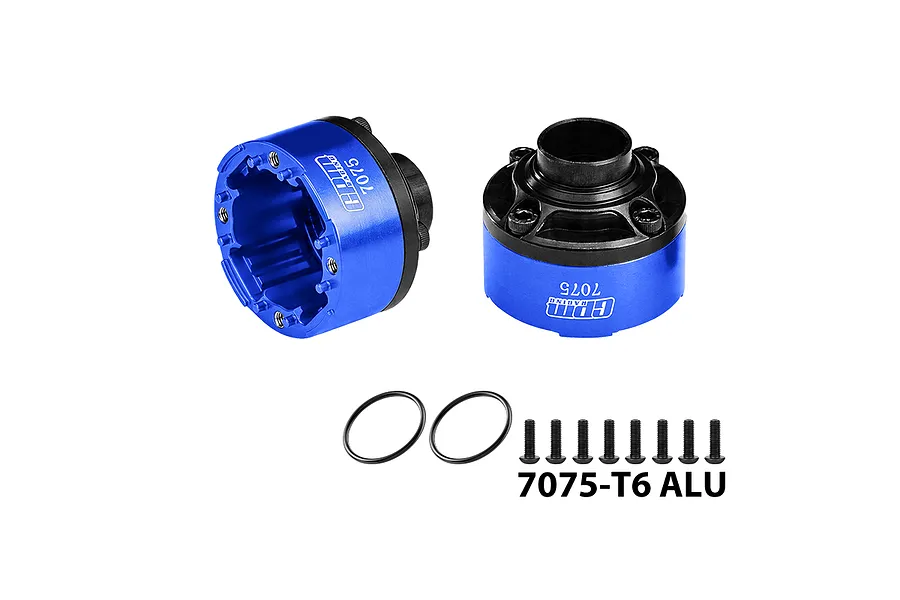 GPM Blue Carbon Steel &amp;amp; Aluminium Diff Cases 2Pcs image 1