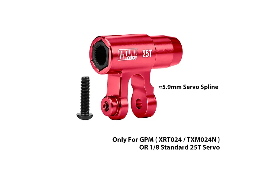 GPM Red Aluminium 25T Servo Horn image 1