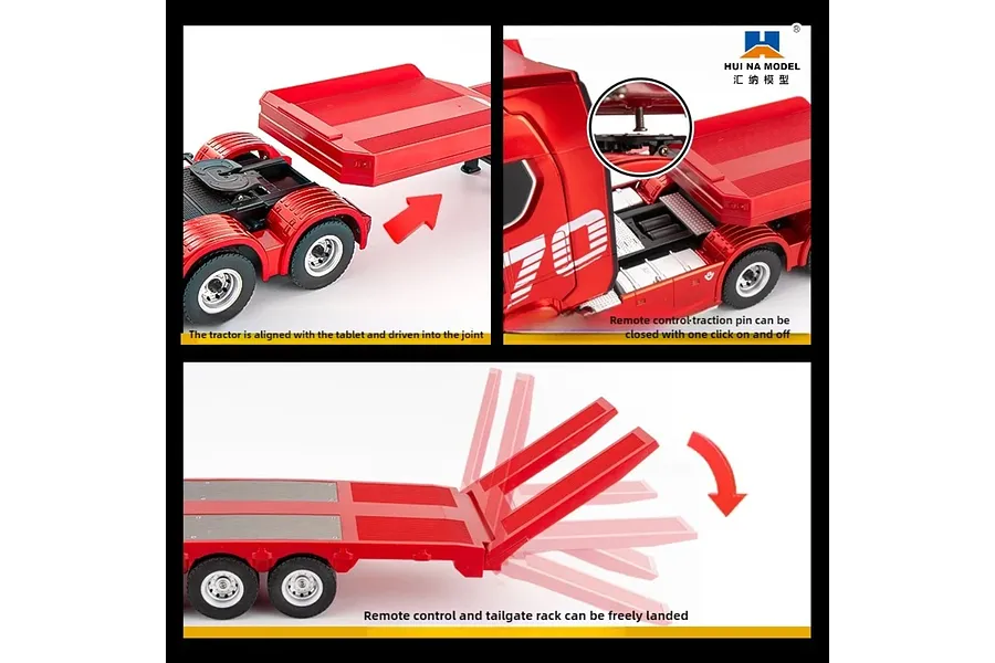 Huina 1/18 Flatbed Trailer - Grey image 4