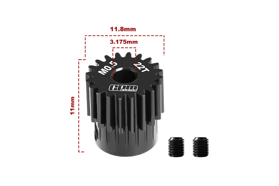 GPM 40Cr Steel 22T 48dp/0.5Mod Pinion Gear image 1
