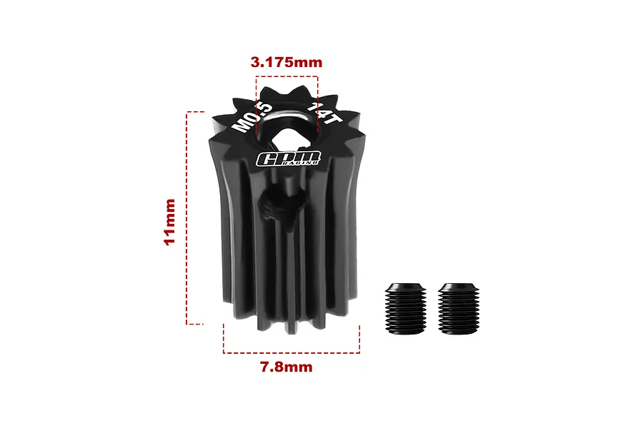 GPM 40Cr Steel 14T 48dp/0.5Mod Pinion Gear image 1
