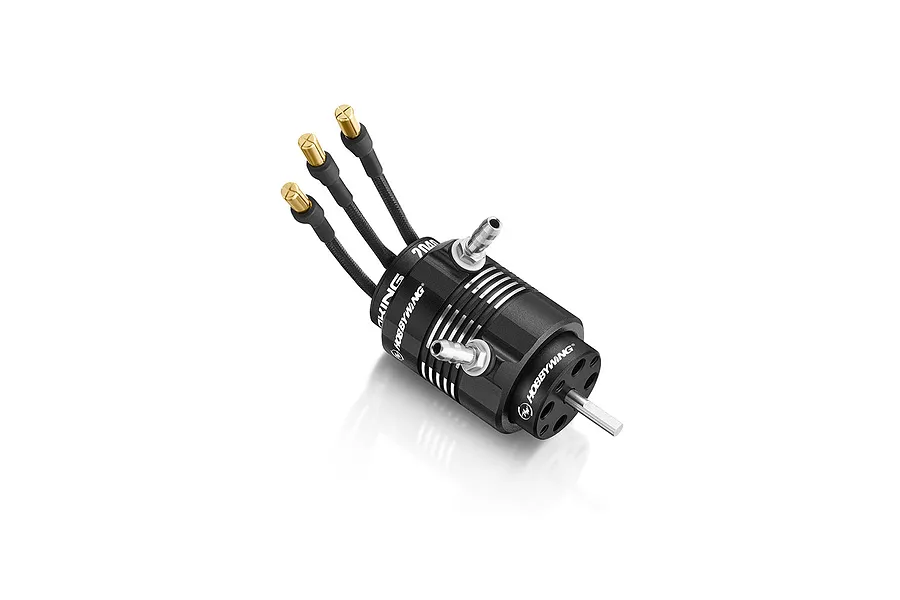 Hobbywing Seaking V2 2040SL 5000Kv brushless motor with water cooling jacket and gold bullet connectors.