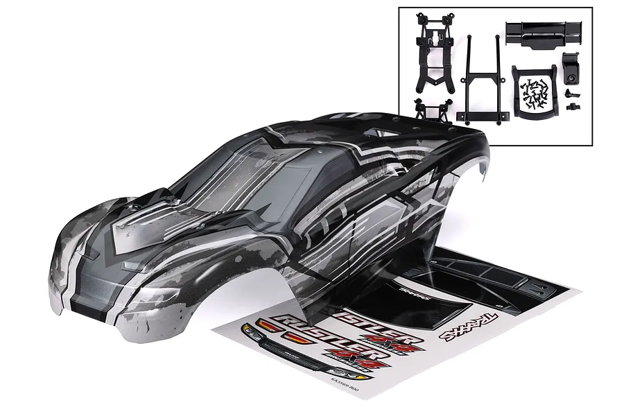 Traxxas 1/10 Rustler 4X4 ProGraphix Body Shell with Mounts - Clear/Black image 149572