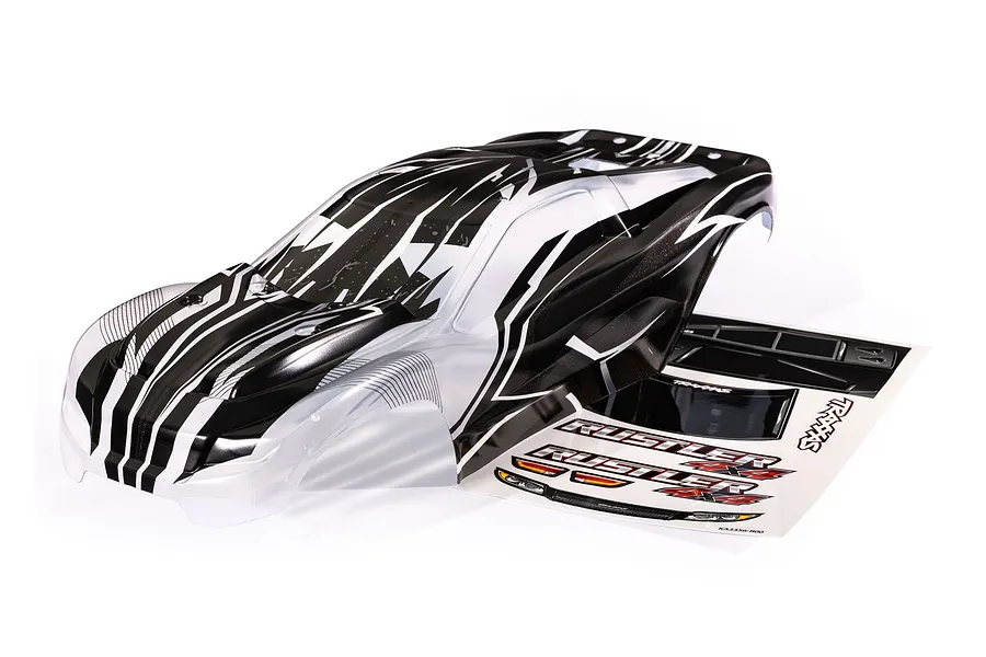 Traxxas 1/10 Rustler 4X4 ProGraphix Body Shell - Clear/Black image 149573