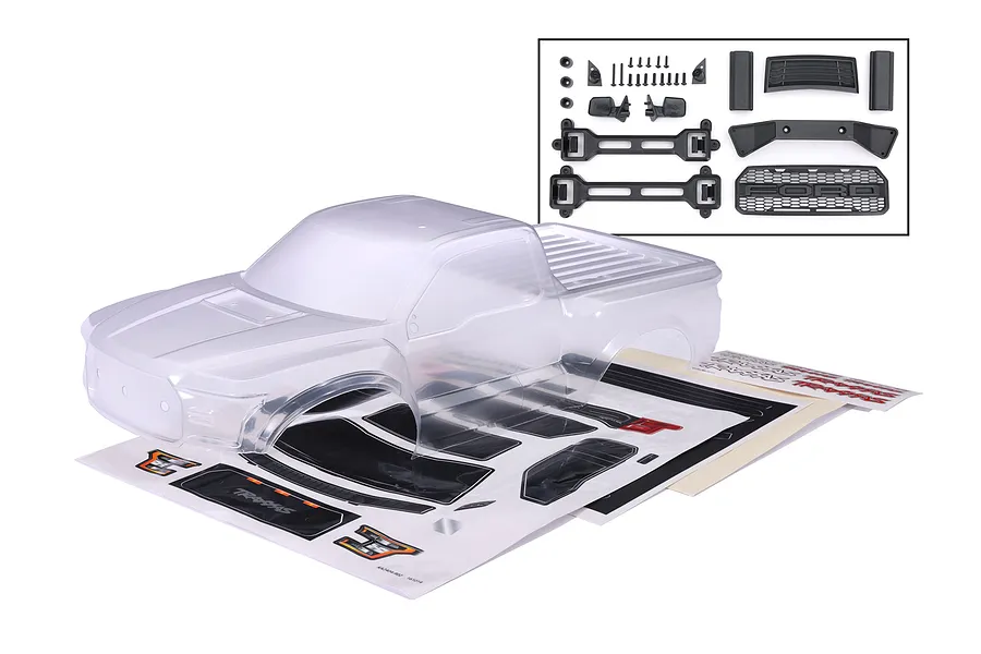 Traxxas 1/10 2017 Ford Raptor Heavy Duty Clipless Unpainted Body Shell - Clear image 149581