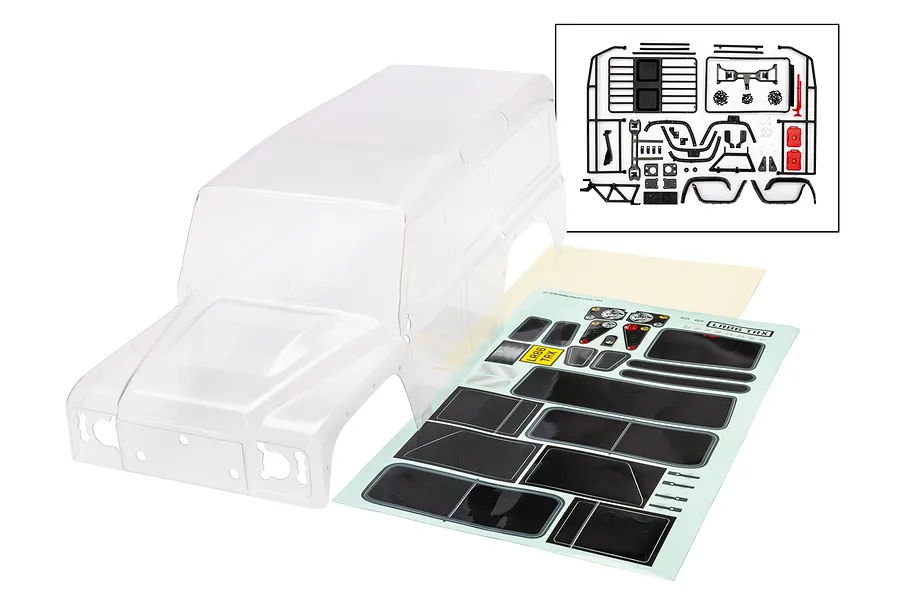 Traxxas 1/10 TRX-4 Land Rover Defender ProGraphix Clipless Unpainted Body Shell - Clear image 149604