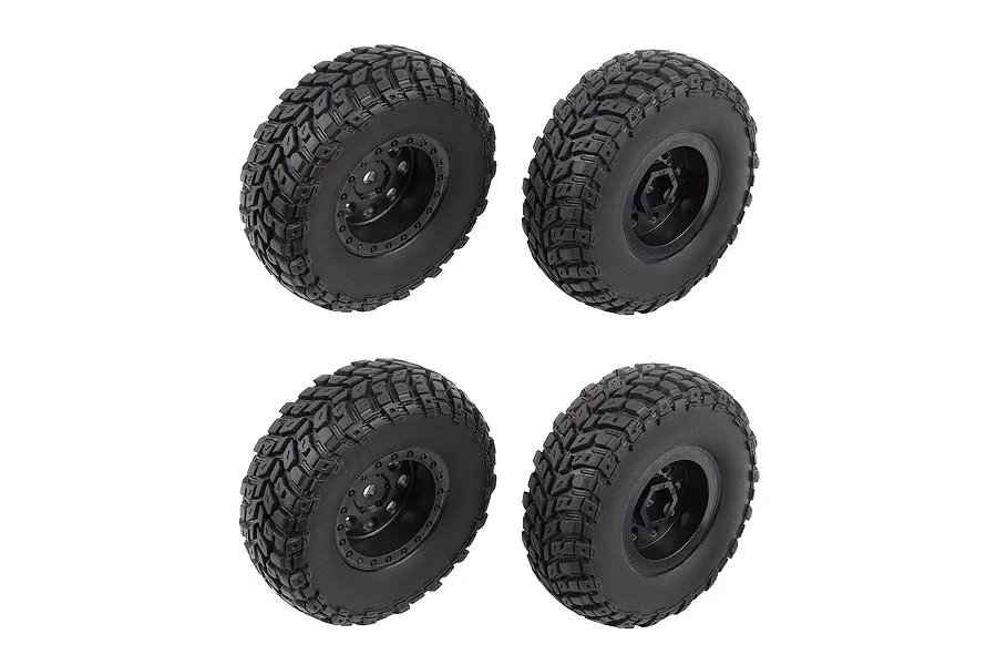 Element RC 1/12 Enduro12 Tyres on Black Rims - Glued Wheels 4Pcs image 149672