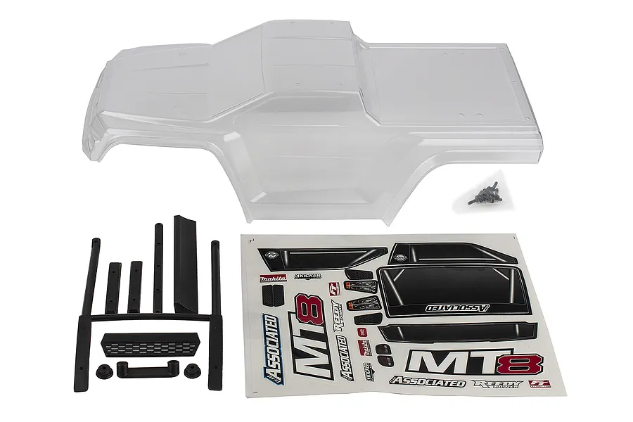 Team Associated 1/8 Rival MT8 Unpainted Body Shell - Clear image 149683