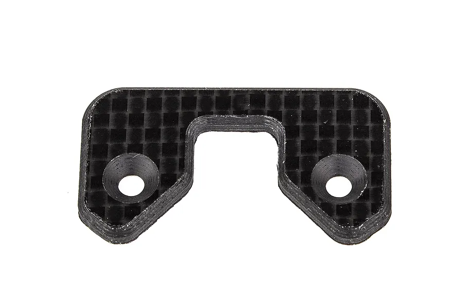 A Factory Team carbon fibre one-piece rear wing brace with two countersunk mounting holes, shown against a white background.