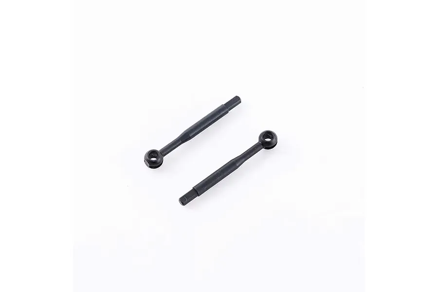 Two black metal RC front V2 driveshafts for FMS models, shown against a plain white background.