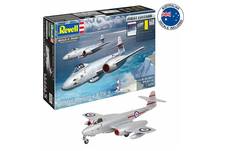 Revell 1/32 Gloster Meteor F.8/FR.9 Fighter - 1st Edition Scaled Plastic Model Kit - Australian Decals image 149925