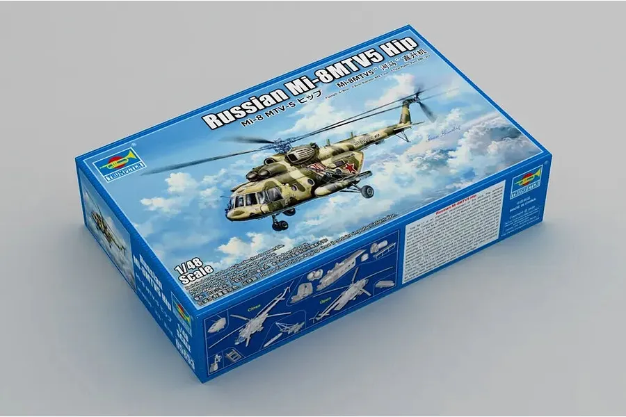 Trumpeter 1/48 Russian Mi-8MTV5 Hip Helicopter Scaled Plastic Model Kit image 149990