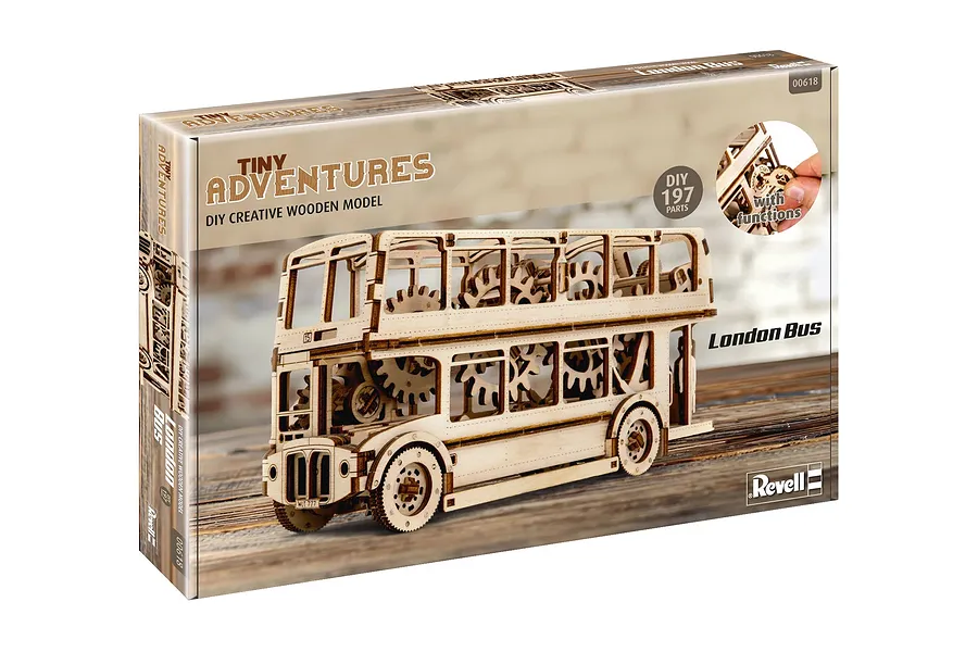 Revell 1/40 Tiny Adventures London Bus Scaled Wooden Model Kit image 150075