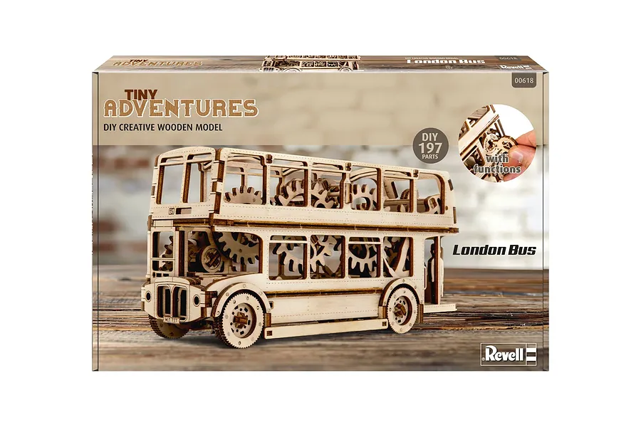 Revell 1/40 Tiny Adventures London Bus Scaled Wooden Model Kit image 150076