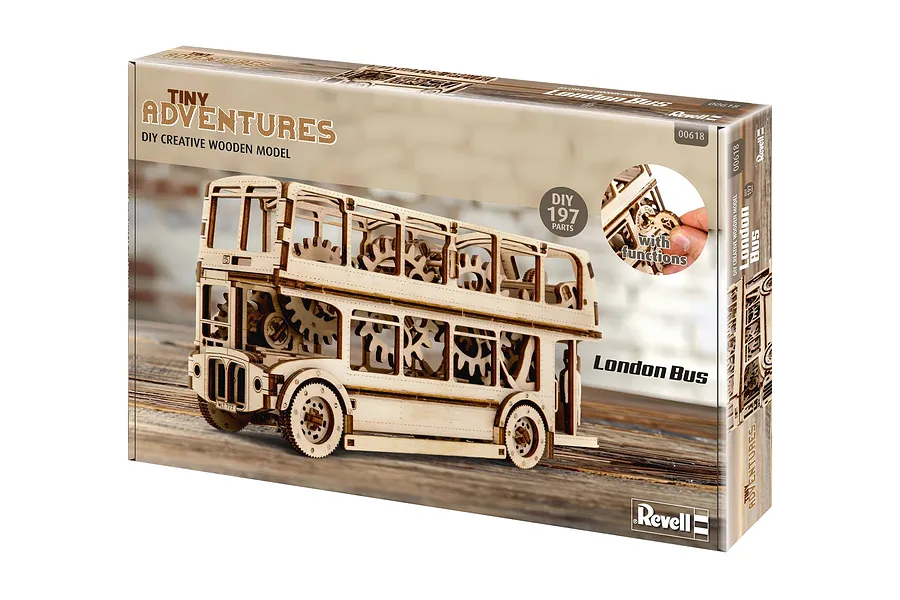 Revell 1/40 Tiny Adventures London Bus Scaled Wooden Model Kit image 150077