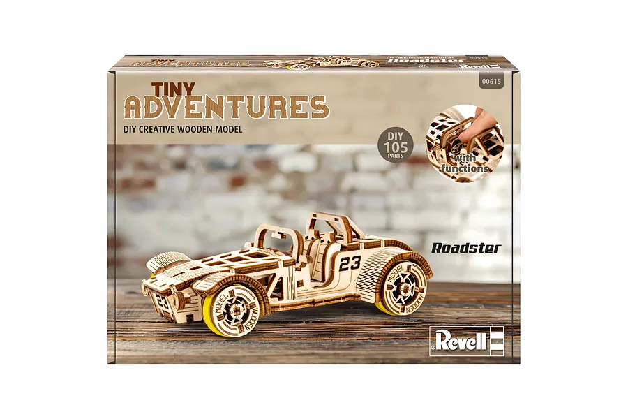 Revell 1/32 Tiny Adventures Roadster Scaled Wooden Model Kit image 150085