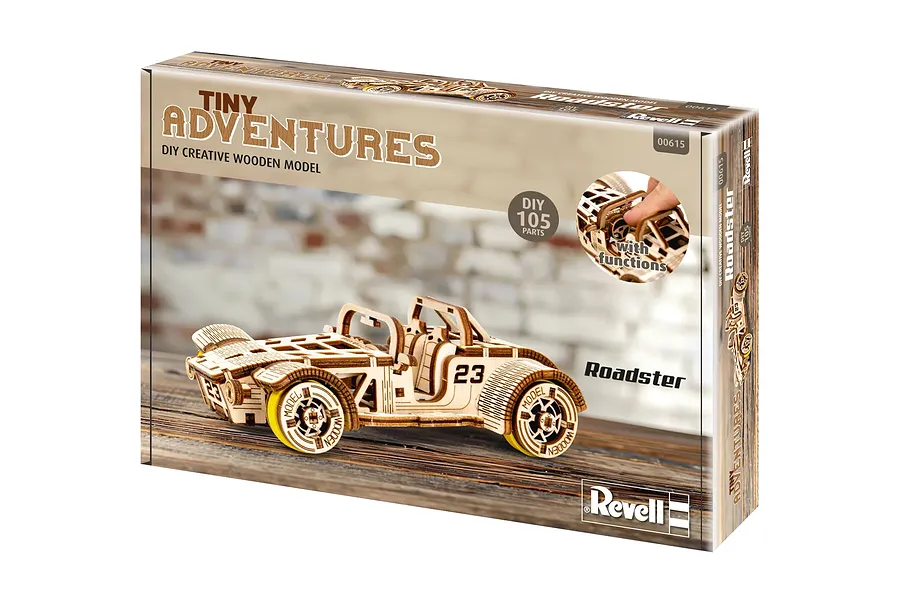 Revell 1/32 Tiny Adventures Roadster Scaled Wooden Model Kit image 150086