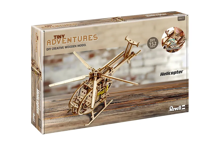 Revell 1/30 Tiny Adventures Helicopter Scaled Wooden Model Kit image 150111
