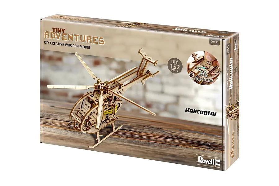 Revell 1/30 Tiny Adventures Helicopter Scaled Wooden Model Kit image 150113