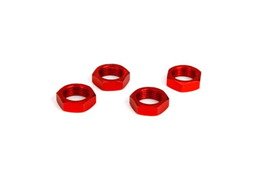 Losi 18mm (24mm Hex) Red Aluminium Serrated Wheel Nuts 4Pcs image 15044