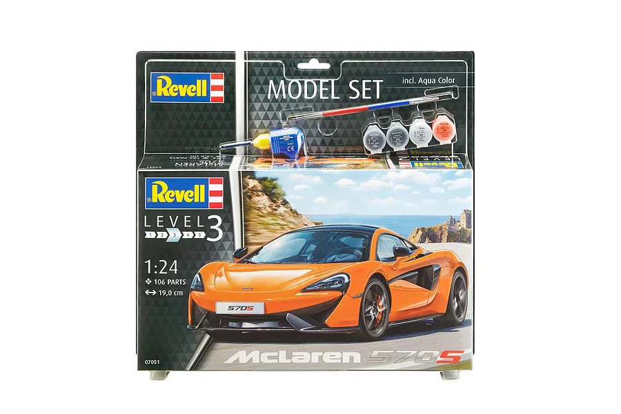 Revell 1/24 McLaren 570S Scaled Plastic Model Starter Kit image 150449