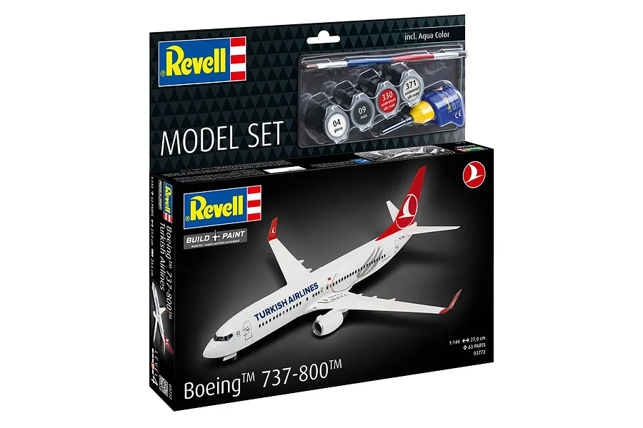 Revell 1/144 Boeing 737-800 &amp;quot;Turkish Airlines&amp;quot; Scaled Plastic Model Starter Kit image 8