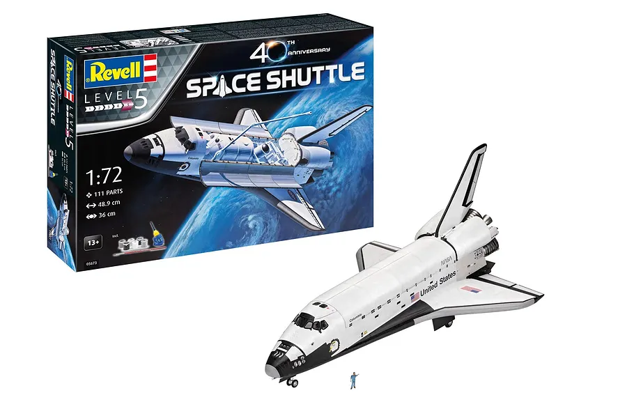 Revell 1/72 Space Shuttle 40th Anniversary Scaled Plastic Model Starter Kit image 1