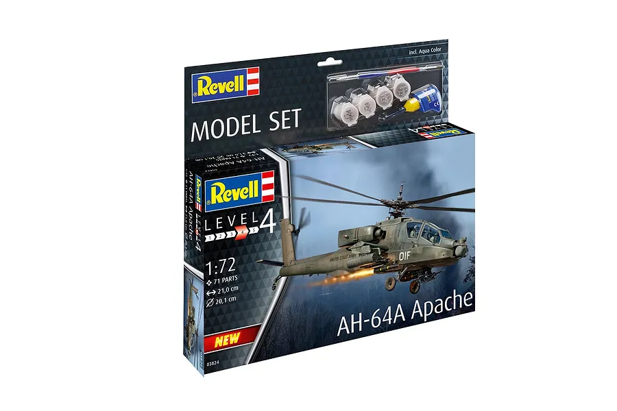 Revell 1/72 AH-64A Apache Helicopter Scaled Plastic Model Starter Kit image 2