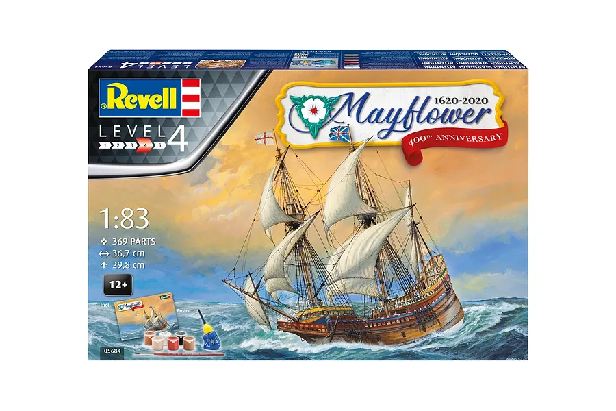 Revell 1/83 Mayflower - 400th Anniversary Scaled Plastic Model Starter Kit image 150752
