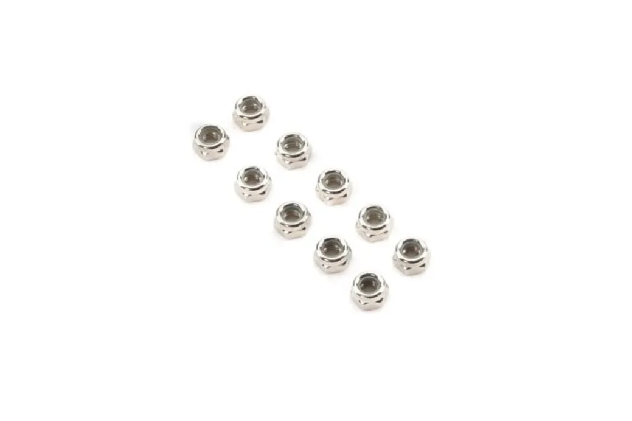 TLR 4mm Silver Steel Nyloc Nuts 10Pcs image 15077