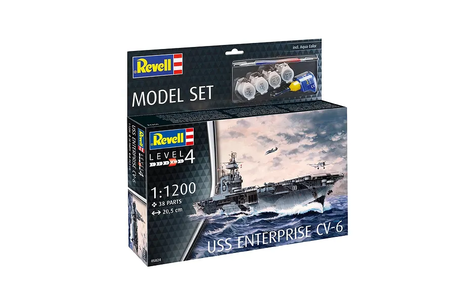 Revell 1/1200 USS Enterprise CV-6 Aircraft Carrier Scaled Plastic Model Starter Kit image 8