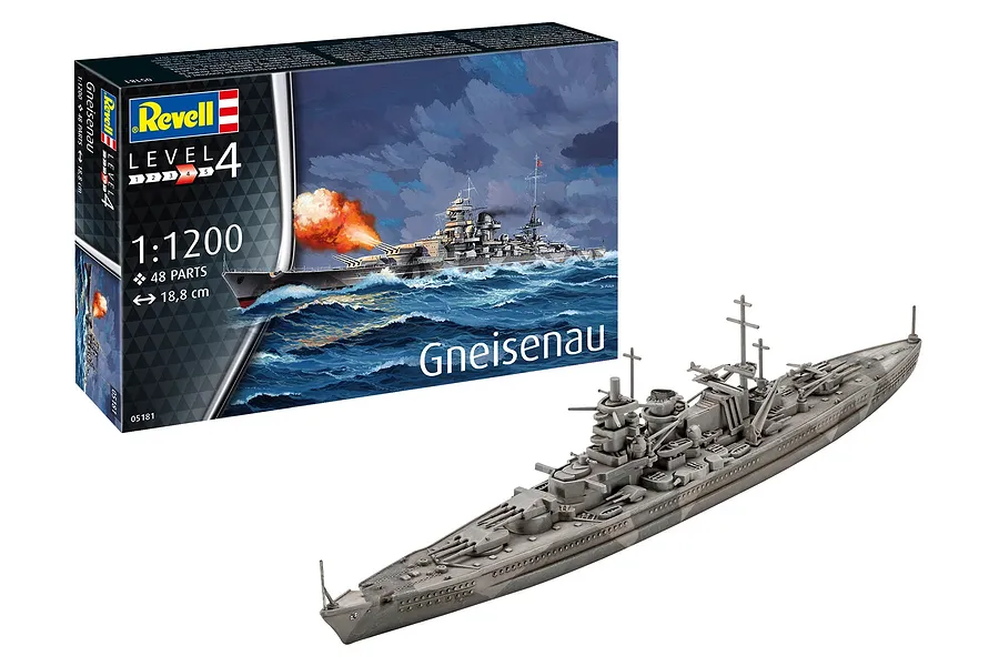 Revell 1/1200 Gneisenau Battleship Scaled Plastic Model Starter Kit image 1