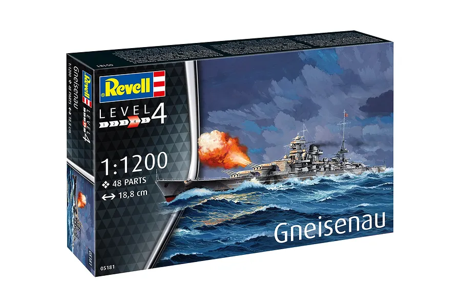 Revell 1/1200 Gneisenau Battleship Scaled Plastic Model Starter Kit image 9