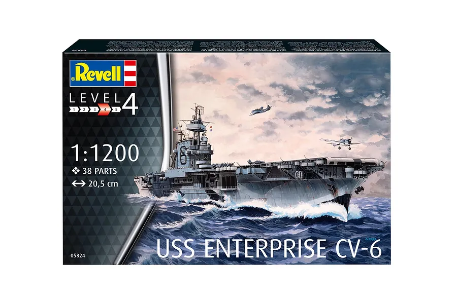 Revell 1/1200 USS Enterprise CV-6 Aircraft Carrier Scaled Plastic Model Starter Kit image 9