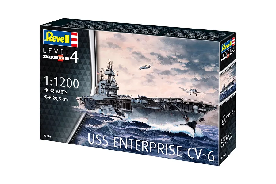Revell 1/1200 USS Enterprise CV-6 Aircraft Carrier Scaled Plastic Model Starter Kit image 10