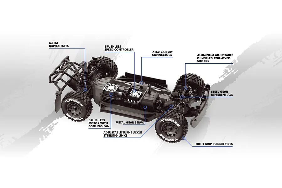 Maverick QByte SC Flux RC Short Course Truck Electric Brushless 4WD 1/12 Scale RTR - Blue image 151426