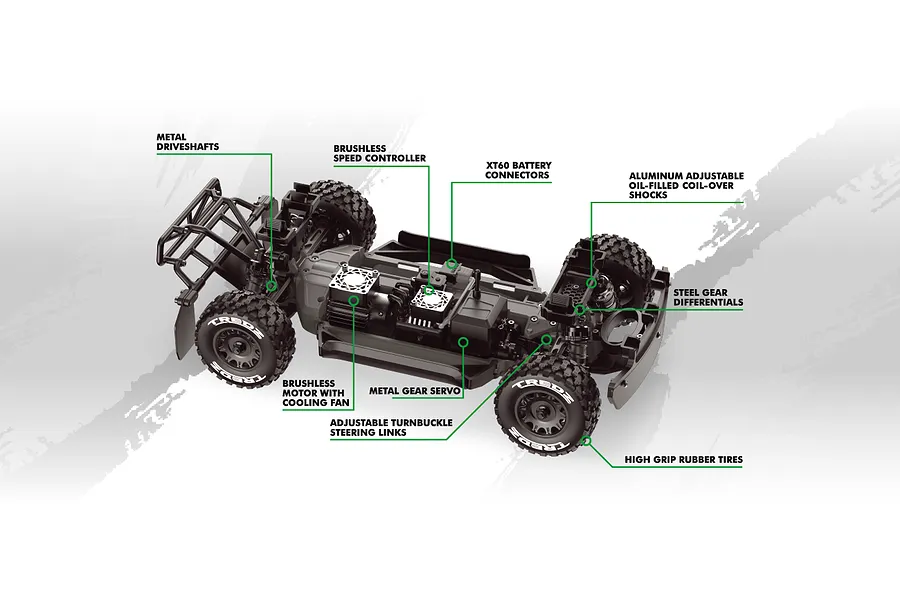 Maverick QByte SC Flux RC Short Course Truck Electric Brushless 4WD 1/12 Scale RTR - Green image 151444