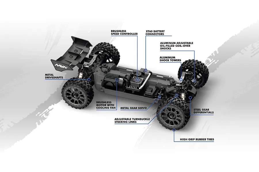 Maverick QByte XB Flux RC Buggy Electric Brushless 4WD 1/12 Scale RTR - Blue image 151503