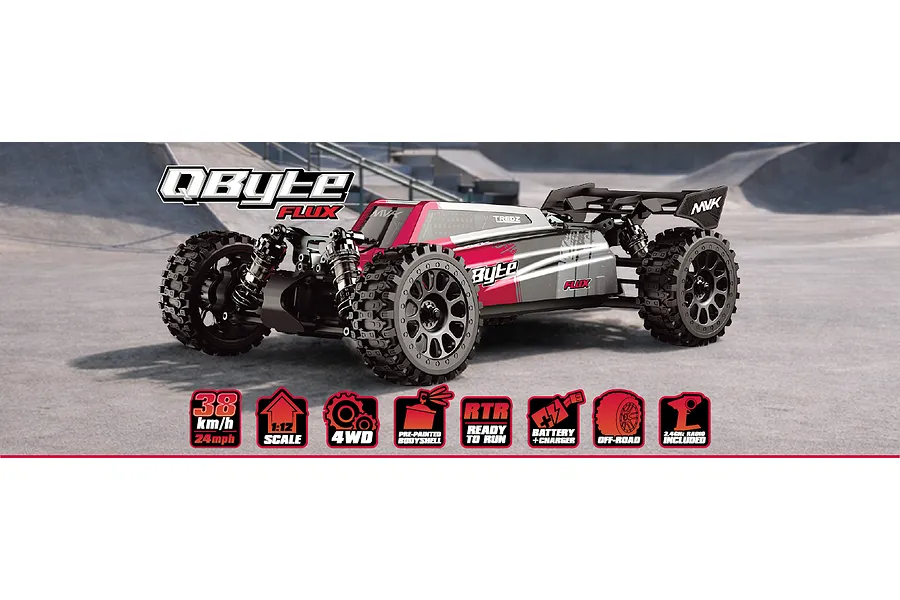 Maverick QByte XB Flux RC Buggy Electric Brushless 4WD 1/12 Scale RTR - Red image 151507